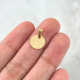 Dije Placa Circular Lisa 0.4gr / 1cm - 1.6cm / Cargador Interno Liso Oro Amarillo 18K *