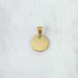 Dije Placa Circular Lisa 0.45gr / 1cm - 1.6cm / Cargador Interno Tallado Oro Amarillo 18K