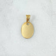 Dije Placa Ovalada Lisa 0.5gr / 1.2cm - 1.8cm / Cargador Interno Tallado Oro Amarillo 18K