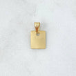 Dije Placa Rectangular Lisa 0.55gr / 1cm - 1.6cm / Cargador Interno Tallado Oro Amarillo 18K ©