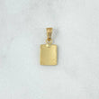 Dije Placa Rectangular Lisa 0.55gr / 1cm - 1.9cm / Cargador Tallado Oro Amarillo 18K