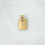 Dije Placa Rectangular Lisa 0.55gr / 1cm - 1.5cm / Cargador Interno Liso Oro Amarillo 18K ©