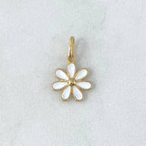 Dije Flor 1gr / 1.8cm / Resina Blanca Oro Amarillo 18K *