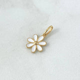 Dije Flor 1gr / 1.8cm / Resina Blanca Oro Amarillo 18K *