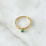 Anillo Solitario Abultado 2.25gr T6 3/4 Anillo Esmeralda 35pts Oro Amarillo (Joya)