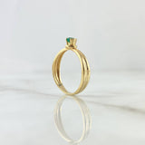 Anillo Solitario Abultado 2.25gr T6 3/4 Anillo Esmeralda 35pts Oro Amarillo (Joya)