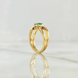 Anillo Dos Lineas 3.6gr / T5 1/4 / Esmeralda 40pts Oro Amarillo (Joya)