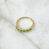 Anillo Carril 2.15gr T7 1/2 Esmeraldas 33pts Oro Amarillo (Joya)