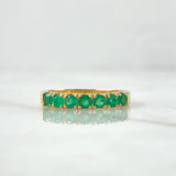 Anillo Churumbela 3.05gr T7 3/4 Esmeraldas 61pts Oro Amarillo (Joya)