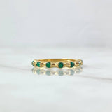 Anillo Segmentos Sumergidos 2.2gr T7 1/4 Esmeraldas 22pts Oro Amarillo (Joya)