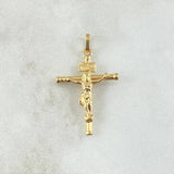 Dije Cristo Cruz 1.25gr / 3.2cm / Baston Liso Oro Amarillo 18K ©