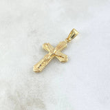 Dije Cruz Cristo 1.05gr / 3cm / Bordeada Oro Amarillo 18K *