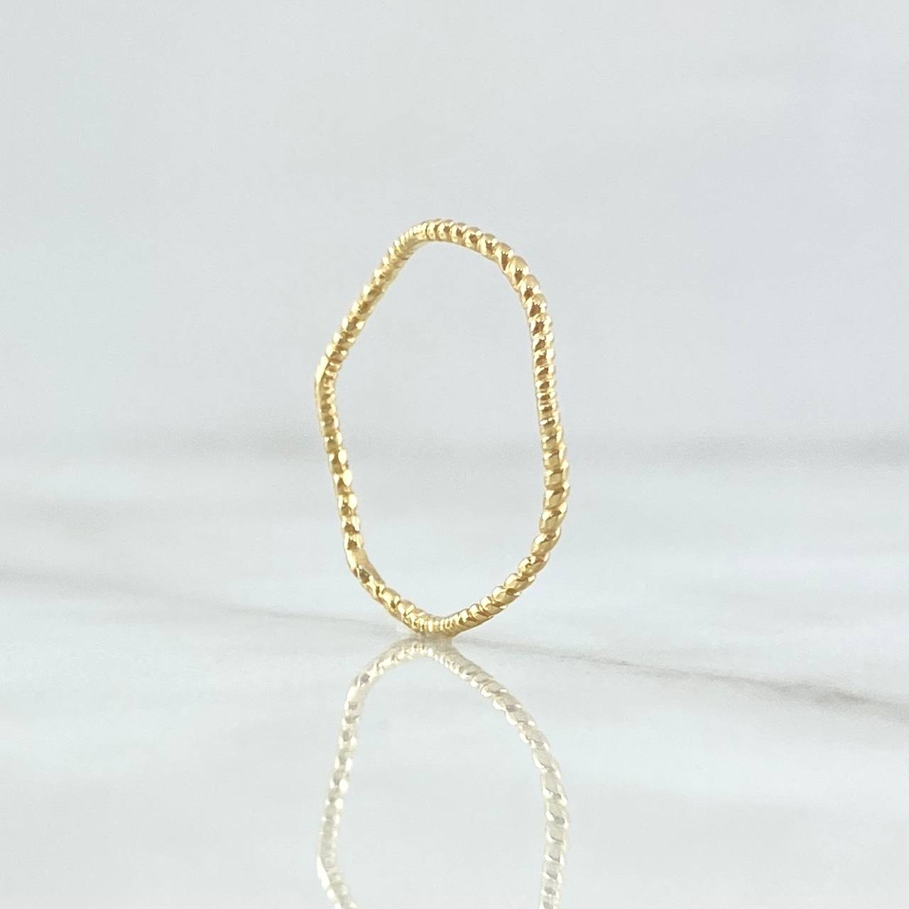 Anillo Trenza Zig-Zag 0.55gr / T5 3/4 / Liso Oro Amarillo 18K