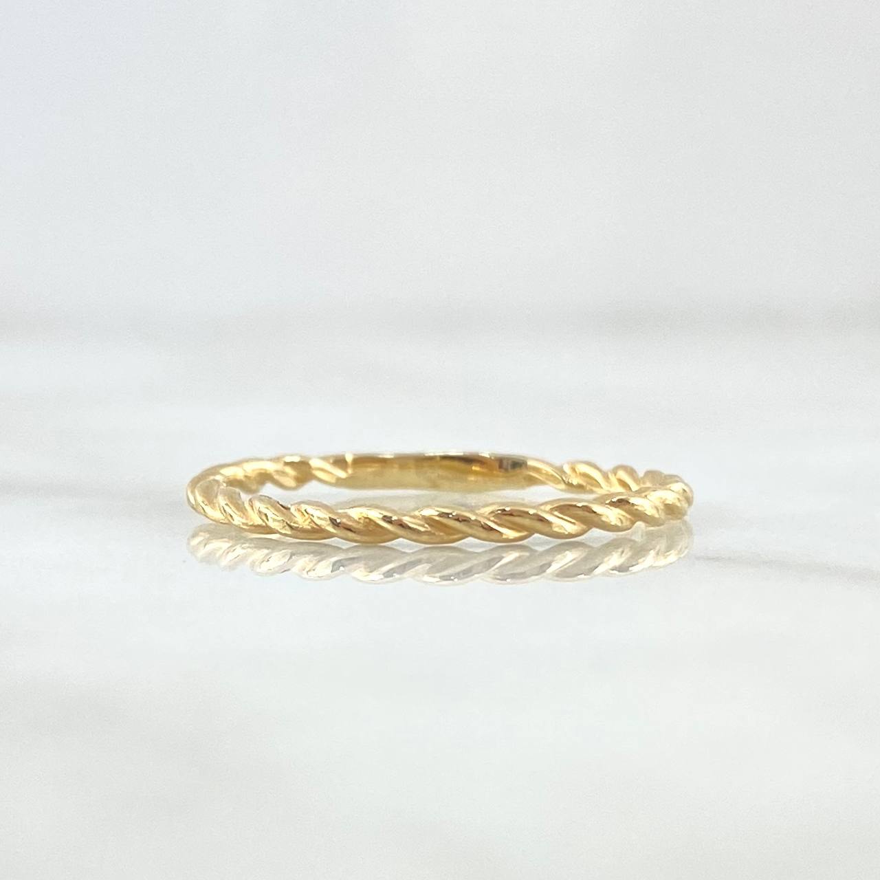 Anillo Espiral 1.25gr / T7 1/4 / Liso Oro Amarillo 18K