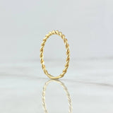 Anillo Espiral 1.25gr / T7 1/4 / Liso Oro Amarillo 18K