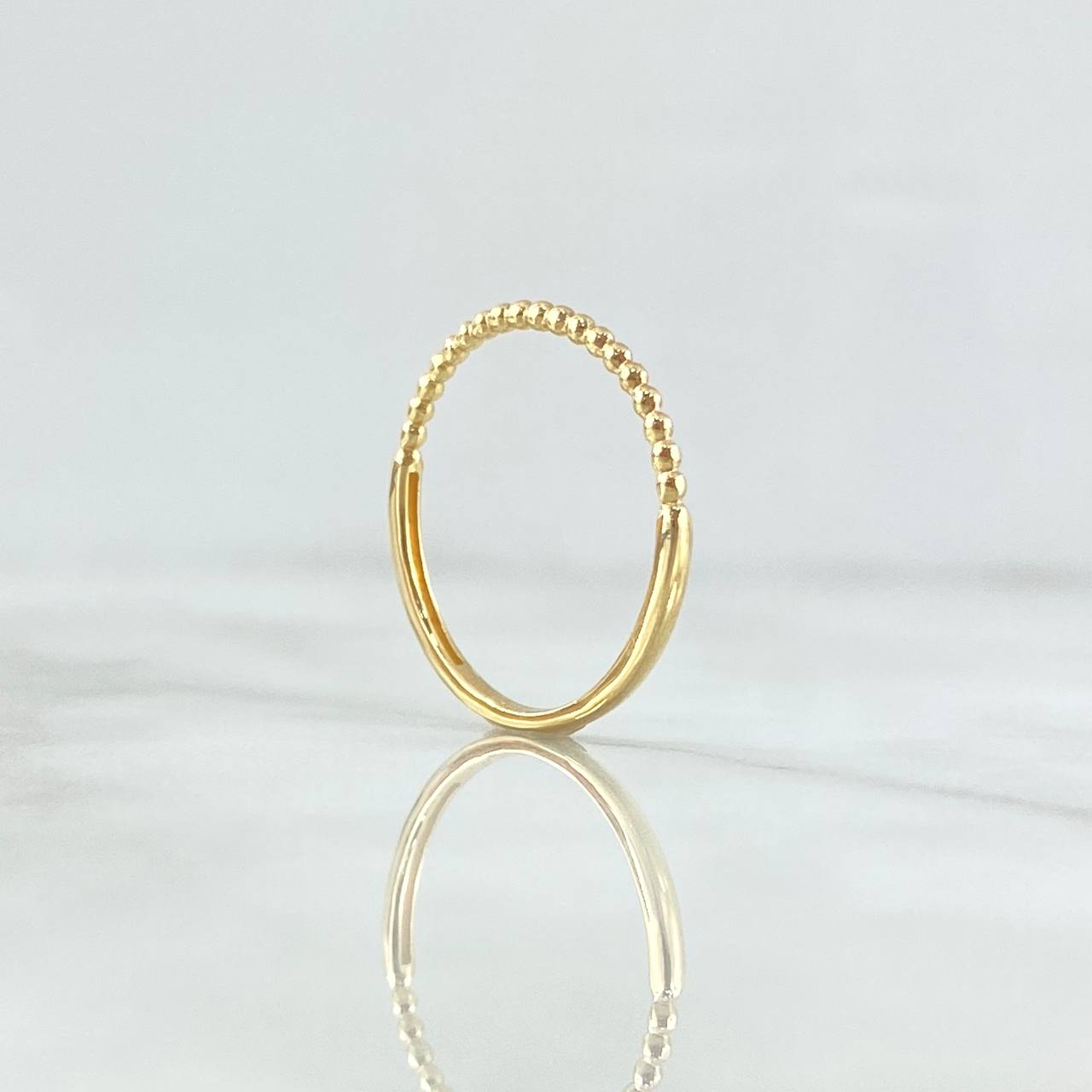 Anillo Mitad Esferas 1.2gr / T7 1/4 / Liso Oro Amarillo 18K *