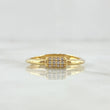 Anillo Medio Barril 1.75gr / T6 3/4 / Circones Blancos Oro Amarillo 18K *