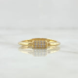 Anillo Medio Barril 1.75gr / T6 3/4 / Circones Blancos Oro Amarillo 18K *