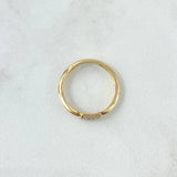 Anillo Medio Barril 1.75gr / T6 3/4 / Circones Blancos Oro Amarillo 18K *