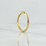 Anillo Medio Barril 1.75gr / T6 3/4 / Circones Blancos Oro Amarillo 18K *