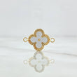 Herraje Trebol VCyA 1gr / 2cm / Diamantado Resina Blanca Oro Amarillo Nac.Esp. 18K