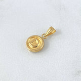 Dije Letra D Redonda 0.4gr / 1.5cm / Cargador Bordeado-Troquelada-Borde Liso Oro Amarillo 18K