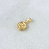 Dije Letra J Redonda 0.4gr / 1.5cm / Cargador Bordeado-Troquelada-Borde Liso Oro Amarillo 18K