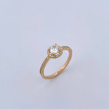 Anillo Halo Solitario Churumbela 2gr / T5 1/4 / Circones Blancos Oro Amarillo 18K &