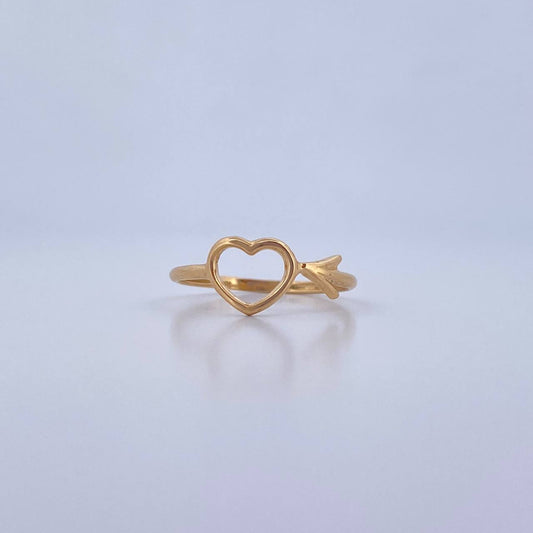 Anillo Silueta Corazon 1.25gr / T6 1/4 / Liso Oro Amarillo 18K &