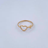 Anillo Silueta Corazon 1.25gr / T6 1/4 / Liso Oro Amarillo 18K &