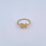 Anillo Oso Ts 1.45gr / T6 1/4 / Circones Blancos Oro Amarillo 18K &