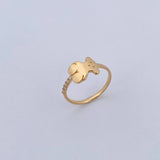 Anillo Oso Ts 1.45gr / T6 1/4 / Circones Blancos Oro Amarillo 18K &