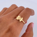 Anillo Oso Ts 1.35gr / T5 3/4 / Circones Blancos Oro Amarillo 18K &