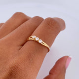 Anillo Trinidad 1.45gr / T6 / Circones Blancos Oro Amarillo 18K &