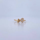 Anillo Corazones 1.1gr / T5 3/4 / Circones Blancos Oro Amarillo 18K &