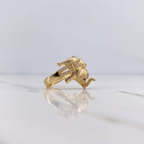 Anillo Elefante 7.9gr / T7 / Circones Azul Blancos Oro Amarillo 18K $