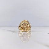 Anillo Indio 9.25gr / T9 1/2 / Circones Colores Oro Amarillo 18K $