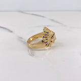 Anillo Indio 9.25gr / T9 1/2 / Circones Colores Oro Amarillo 18K $