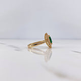 Anillo Solitario Halo 4.2gr / T6 / Circones Verde Blancos Oro Amarillo 18K $