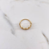 Anillo Corona 1.95gr / T5 1/2 / Circones Blancos Oro Amarillo 18K $