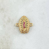 Herraje Virgen De Guadalupe 2.6gr / 1.6cm /  Circones Blancos - Verdes - Fucsias Oro Amarillo 18K *