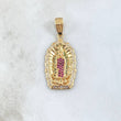 Dije Dije Virgen Guadalupe Silueta Doble 5.1gr / 4cm / Circones Blancos Verdes Fucsia  Oro Amarillo 18K