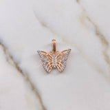 Dije Mariposa 1.55gr / 2.1cm / Circones Blancos Oro Rosa 18K $