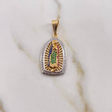 Dije Virgen Guadalupe 4.1gr / 3.5cm / Circones Blancos Verdes Fucsias Dos Oros Amarillo Blanco 18K $