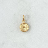 Dije Letra H 0.35gr / 1.5cm / Circulo Texturizado - Cargador Liso Oro Amarillo 18K