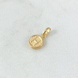 Dije Letra H 0.35gr / 1.5cm / Circulo Texturizado - Cargador Liso Oro Amarillo 18K