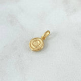 Dije Letra O 0.4gr / 1.5cm / Circulo Texturizado - Cargador Liso Oro Amarillo 18K