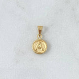 Dije Letra A 0.4gr / 1.5cm / Circulo Texturizado - Cargador Punteado Oro Amarillo 18K