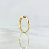 Anillo Solitario Olas Entrelazadas 2gr / T5 3/4 / Circon Blanco Oro Amarillo 18K ©