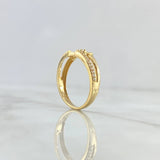 Anillo Solitario Ovaculo Horizontal 2.9gr / T7 3/4 / Circones Blancos Oro Amarillo 18K ©